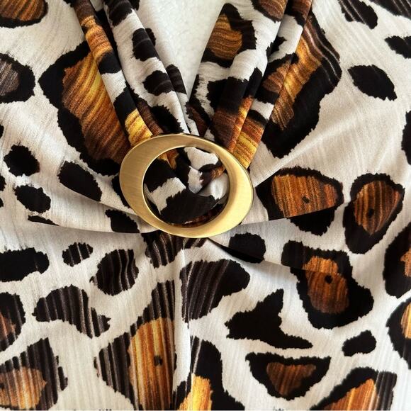 Peter Nygard Dress Cheetah Animal Print Jersey Stretch Dress Size MP NEW - Picture 9 of 12